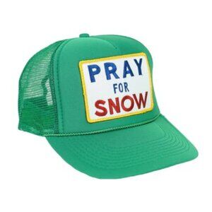 Aviator Nation- Green Trucker Hat with "Pray For Snow" patch